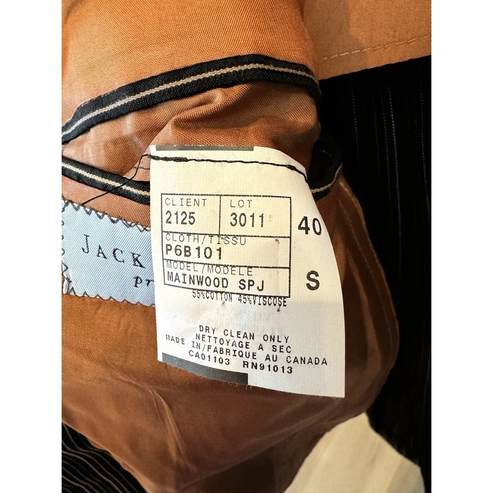 Men's Striped Blazer By Jack Victor Prossimo Made In Canada Black And‎ Tan